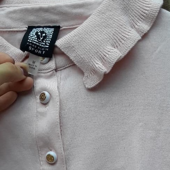 ANNE KLEIN Sport Cute Short Sleeve Pink Polo M - Picture 3 of 6